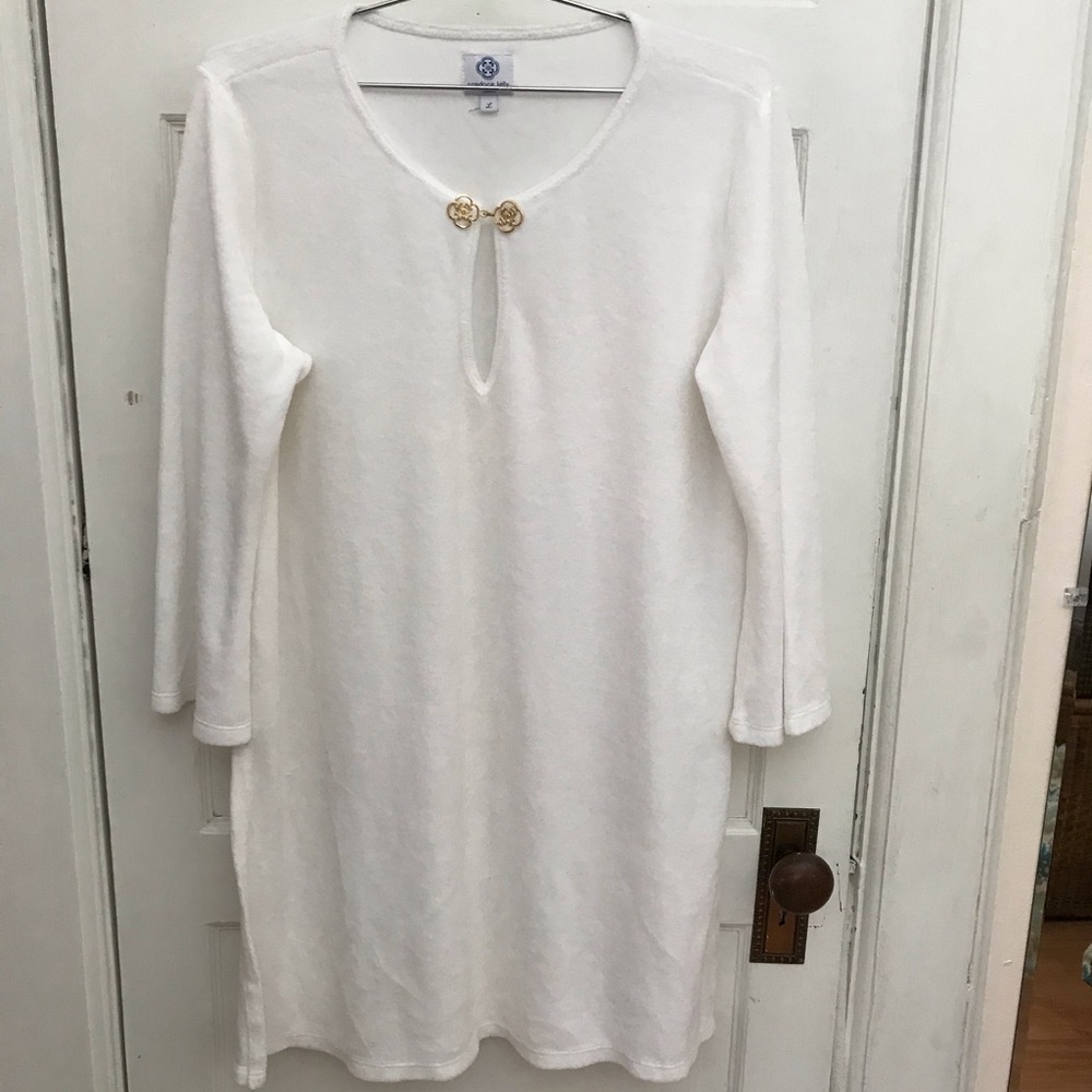 Candice Kelly white terry Beach coverup-NWOT